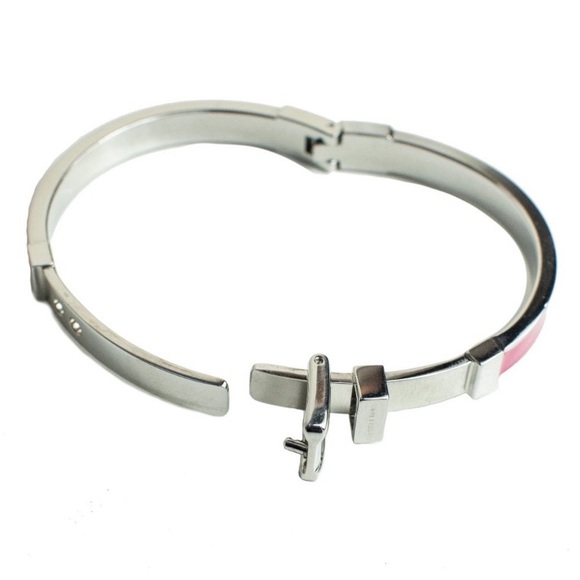 NWT Michael Kors buckle bangle w gift box & bag pink & Silver tone - Picture 5 of 7